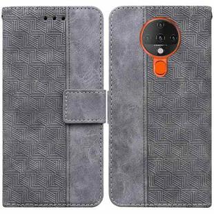 For Tecno Spark 6 Geometric Embossed Leather Phone Case(Grey)