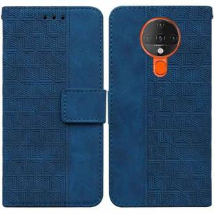 For Tecno Spark 6 Geometric Embossed Leather Phone Case(Blue)