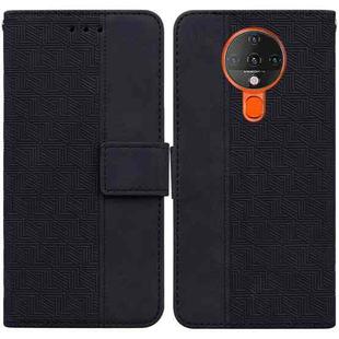 For Tecno Spark 6 Geometric Embossed Leather Phone Case(Black)