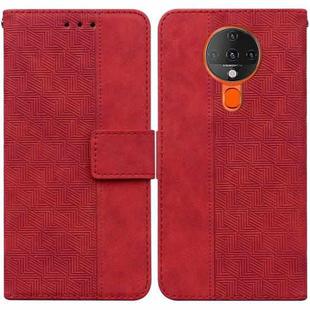 For Tecno Spark 6 Geometric Embossed Leather Phone Case(Red)