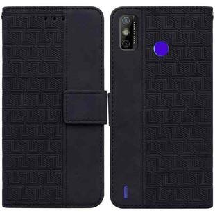 For Tecno Spark Go 2020 / Spark 6 Go Geometric Embossed Leather Phone Case(Black)