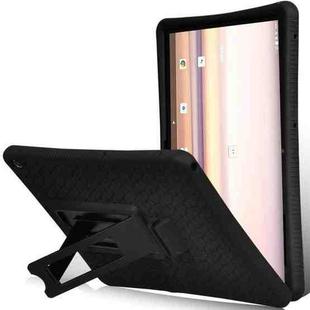 For Nokia T20 Silicone Tablet Case with Holder(Black)
