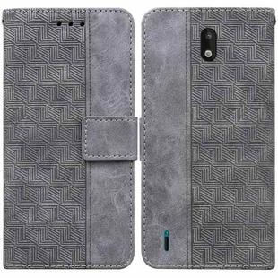 For Nokia 1.3 Geometric Embossed Leather Phone Case(Grey)