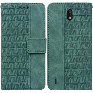 For Nokia 1.3 Geometric Embossed Leather Phone Case(Green)