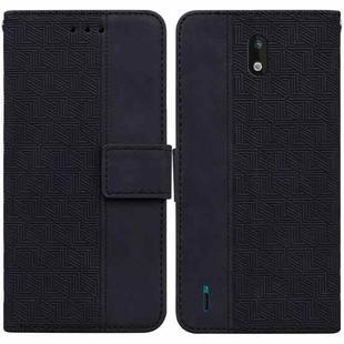 For Nokia 1.3 Geometric Embossed Leather Phone Case(Black)