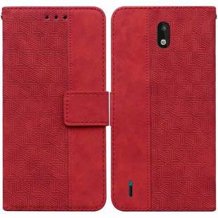 For Nokia 1.3 Geometric Embossed Leather Phone Case(Red)