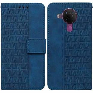 For Nokia 5.4 Geometric Embossed Leather Phone Case(Blue)