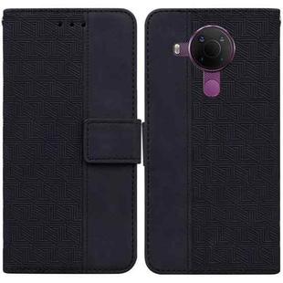 For Nokia 5.4 Geometric Embossed Leather Phone Case(Black)