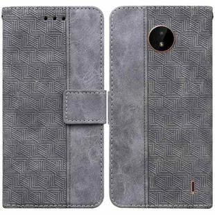 For Nokia C20 / C10 Geometric Embossed Leather Phone Case(Grey)