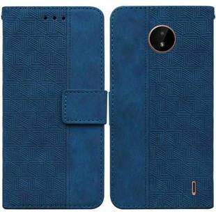 For Nokia C20 / C10 Geometric Embossed Leather Phone Case(Blue)