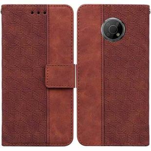 For Nokia G300 Geometric Embossed Leather Phone Case(Brown)