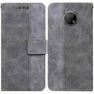 For Nokia G300 Geometric Embossed Leather Phone Case(Grey)