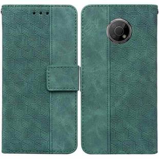 For Nokia G300 Geometric Embossed Leather Phone Case(Green)