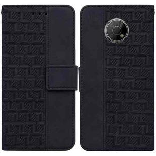 For Nokia G300 Geometric Embossed Leather Phone Case(Black)