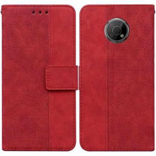 For Nokia G300 Geometric Embossed Leather Phone Case(Red)
