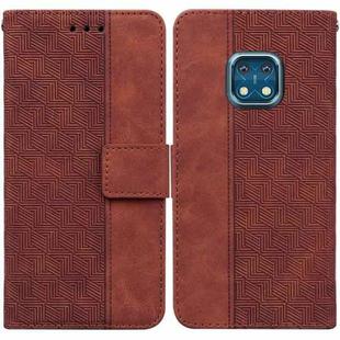 For Nokia XR20 Geometric Embossed Leather Phone Case(Brown)