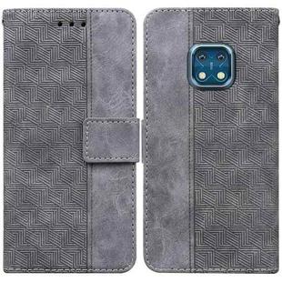 For Nokia XR20 Geometric Embossed Leather Phone Case(Grey)