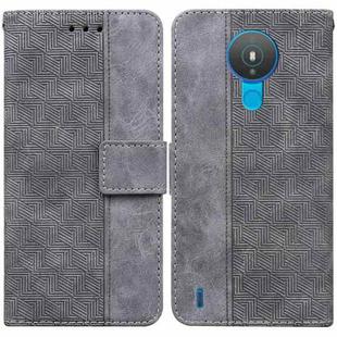 For Nokia 1.4 Geometric Embossed Leather Phone Case(Grey)