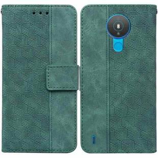 For Nokia 1.4 Geometric Embossed Leather Phone Case(Green)