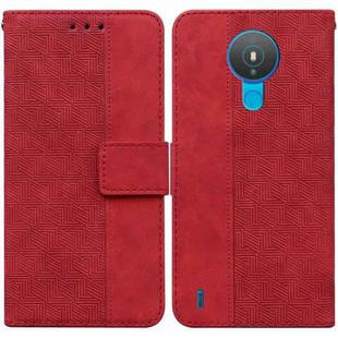 For Nokia 1.4 Geometric Embossed Leather Phone Case(Red)
