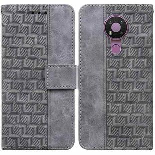 For Nokia 3.4 Geometric Embossed Leather Phone Case(Grey)