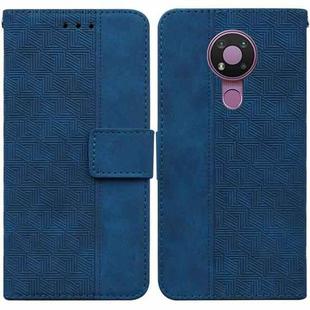 For Nokia 3.4 Geometric Embossed Leather Phone Case(Blue)