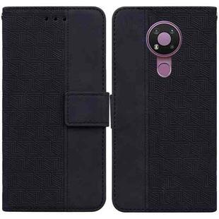 For Nokia 3.4 Geometric Embossed Leather Phone Case(Black)