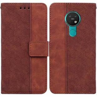 For Nokia 6.2 / 7.2 Geometric Embossed Leather Phone Case(Brown)