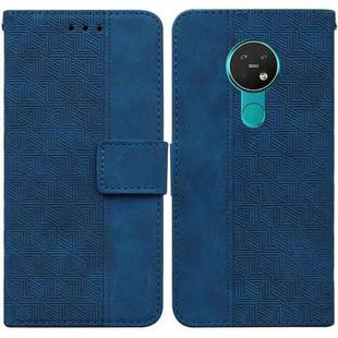 For Nokia 6.2 / 7.2 Geometric Embossed Leather Phone Case(Blue)