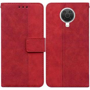 For Nokia G10 / G20 Geometric Embossed Leather Phone Case(Red)