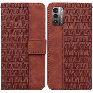 For Nokia G11 / G21 Geometric Embossed Leather Phone Case(Brown)