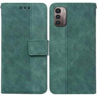 For Nokia G11 / G21 Geometric Embossed Leather Phone Case(Green)