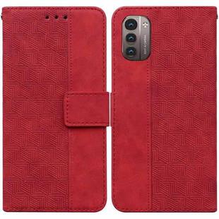 For Nokia G11 / G21 Geometric Embossed Leather Phone Case(Red)