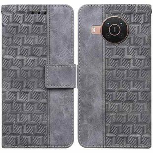 For Nokia X10 / X20 Geometric Embossed Leather Phone Case(Grey)