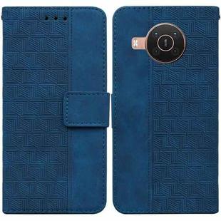 For Nokia X10 / X20 Geometric Embossed Leather Phone Case(Blue)