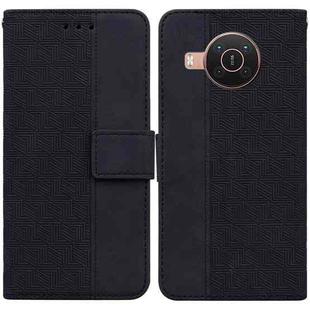 For Nokia X10 / X20 Geometric Embossed Leather Phone Case(Black)