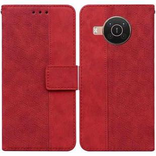 For Nokia X10 / X20 Geometric Embossed Leather Phone Case(Red)