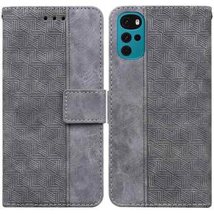 For Motorola Moto G22 Geometric Embossed Leather Phone Case(Grey)