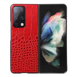 For Huawei Mate X2 Crocodile Top Layer Cowhide Leather Phone Case(Red)