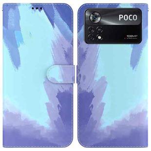 For Xiaomi Poco X4 Pro 5G Watercolor Pattern Horizontal Flip Leather Phone Case(Winter Snow)