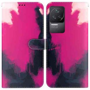 For Xiaomi Redmi K50 / K50 Pro Watercolor Pattern Horizontal Flip Leather Phone Case(Berry Color)