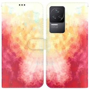 For Xiaomi Redmi K50 / K50 Pro Watercolor Pattern Horizontal Flip Leather Phone Case(Spring Cherry)