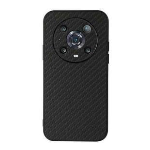 For Honor Magic4 Pro Accurate Hole Carbon Fiber Texture PU Phone Case(Black)