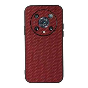 For Honor Magic4 Pro Accurate Hole Carbon Fiber Texture PU Phone Case(Red)