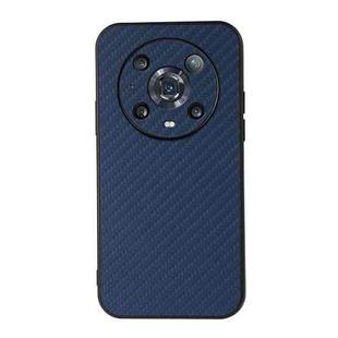For Honor Magic4 Pro Accurate Hole Carbon Fiber Texture PU Phone Case(Blue)