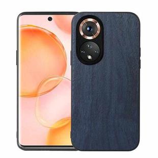 For Honor 50 Wood Texture PU Phone Case(Blue)