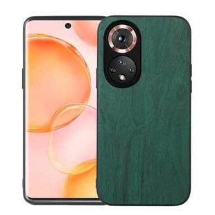 For Honor 50 Wood Texture PU Phone Case(Green)