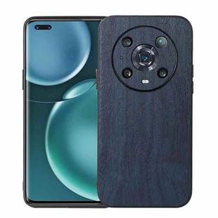 For Honor Magic4 Pro Wood Texture PU Phone Case(Blue)