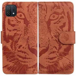 For OPPO A16K Tiger Embossing Pattern Horizontal Flip Leather Phone Case(Brown)