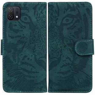 For OPPO A16K Tiger Embossing Pattern Horizontal Flip Leather Phone Case(Green)
